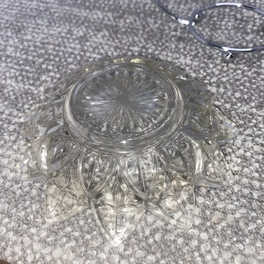 Vintage Sheffield Glass Jam Relish  Dish‎ Set with Stand and Spoon